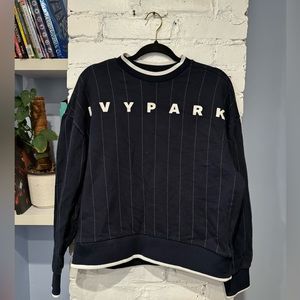 Ivy Park‎ Women's Pinstripe White and Navy Sweatshirt Size Small